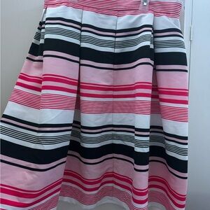 New York & Company Pink and Black Striped A-Line Skirt